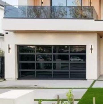 Modern aluminum & glass garage door