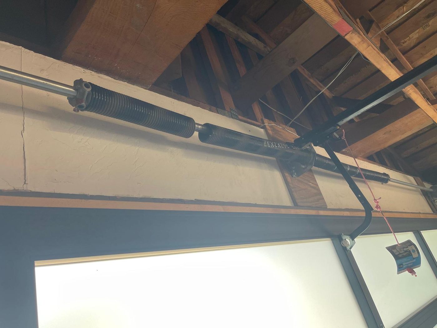 Torsion spring and cable hardware, replaced